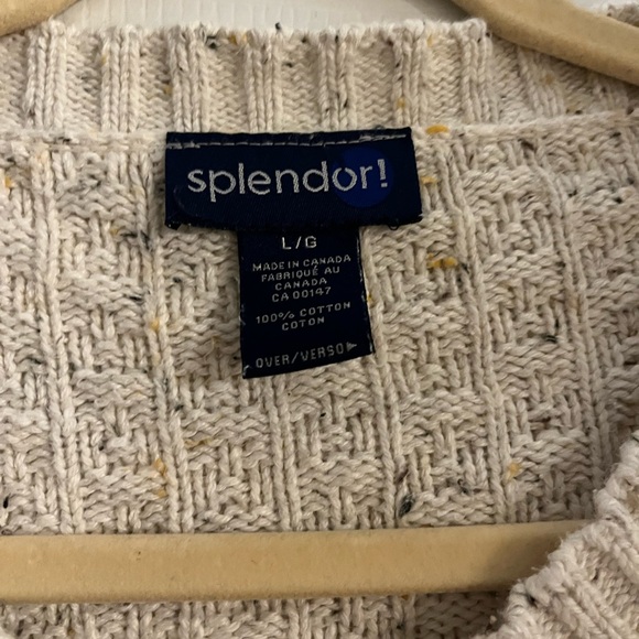Splendor 100% cotton cable knit fisherman a-line cardigan women’s size large - Picture 3 of 8